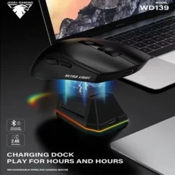 JeDEL WD139 Dual Mode Wireless RGB Gaming Mouse Rechargeable with Charging Dock 2.4Ghz and Bluetooth Connectivity 9 JeDEL WD139