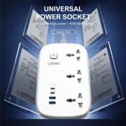 LDNIO SC6 45W GAn Power Strip 3 Sockets 3250W USB-C Port EU PLUG 6 LDNIO SC6 45W GAn Power Strip 3 Sockets 3250W USB-C Port EU PLUG - Image 3
