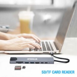 SpeedX SP-TC801 8 In1 Multi-Port Type C to HDMI RJ45 Card Readers USB 3.0 2 Ports and 2 Type-C Ports Hub 4k HDMI Adapter Netflix & Youtube Supported 8 SpeedX SP-TC801