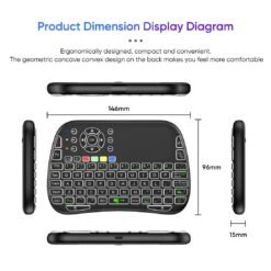 M9 Mini Wireless Keyboard Touchpad Bluetooth and USB 2.4G Dual Connectivity 7 Backlit Air Mouse Remote Rechargeable - Image 6
