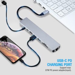 SpeedX SP-TC801 8 In1 Multi-Port Type C to HDMI RJ45 Card Readers USB 3.0 2 Ports and 2 Type-C Ports Hub 4k HDMI Adapter Netflix & Youtube Supported 11 SpeedX SP-TC801 8 In1 Multi-Port Type C to HDMI RJ45 Card Readers USB 3.0 2 Ports and 2 Type-C Ports Hub 4k HDMI Adapter Netflix & Youtube Supported - Image 6