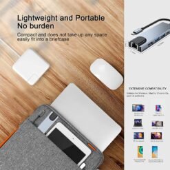 SpeedX SP-TC501 5 In1 Multi-Port Type C to HDMI RJ45 USB 3.0 2 Ports and Type-C Hub 4k HDMI Adapter Netflix & Youtube Supported - Image 4