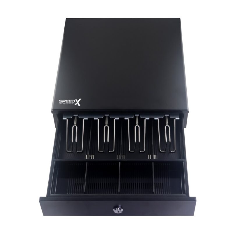 SpeedX SP-320A Cash Drawer 4 Bill and 5 Coins Sections POS and Printer Compatible with High Temperature Paint 12 SpeedX SP-320A Cash Drawer