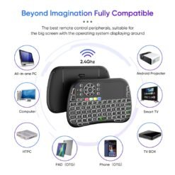 M9 Mini Wireless Keyboard Touchpad Bluetooth and USB 2.4G Dual Connectivity 7 Backlit Air Mouse Remote Rechargeable - Image 3