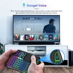 Alternative view of M9 Mini Wireless Keyboard Touchpad Bluetooth and USB 2.4G Dual Connectivity 7 Backlit Air Mouse Remote Rechargeable