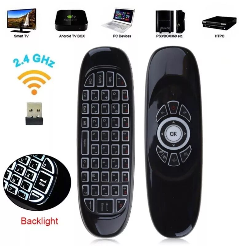 SpeedX C120 Air Mouse Wireless with Backlight for Android And Smart TV 2.4G Mini Wireless Keyboard 53 C120 Air Mouse