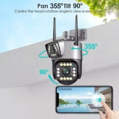 SpeedX SPZ-702 PTZ 2 Camera Lens Wifi Security Camera for Outdoor 4mp Color Night Vision with V380 Pro App 10 SpeedX SPZ-702 PTZ 2 Camera Lens Wifi Security Camera for Outdoor 4mp Color Night Vision with V380 Pro App - Image 3