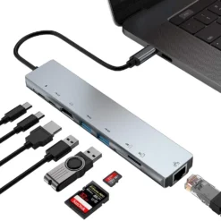 SpeedX SP-TC601 6 In1 Multi-Port Type C to HDMI RJ45 USB 3.0 2 Ports and 2 Type-C Ports Hub 4k HDMI Adapter Netflix & Youtube Supported - Image 4
