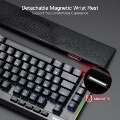 Redragon K587 Pro MAGIC-WAND TKL Wireless Mechanical Gaming Keyboard with Side RGB Lights Red Switches Tri-Mode Connectivity 8 Redragon K587 Pro MAGIC-WAND TKL Wireless Mechanical Gaming Keyboard with Side RGB Lights Red Switches Tri-Mode Connectivity - Image 4