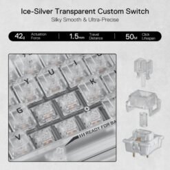 Redragon K617 RGB Full-Transparent Mechanical Gaming Keyboard White Wired 60% Custom Linear Switch 7 Redragon K617 RGB Full-Transparent Mechanical Gaming Keyboard White Wired 60% Custom Linear Switch - Image 3