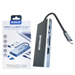 SpeedX SP-TC1101 11 In1 Multi-Port Type C to HDMI VGA RJ45 Card Readers 1 USB 3.0 and 1 Type-C Ports Hub 4k HDMI Adapter - Image 3