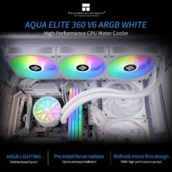 Alternative view of Thermalright Aqua Elite 360 V6 ARGB White CPU Liquid Cooler Efficient PWM Controlled Pump