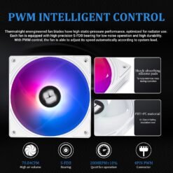 Thermalright Aqua Elite 240 V6 ARGB White CPU Liquid Cooler Efficient PWM Controlled Pump 10 Thermalright Aqua Elite 240 V6 ARGB White CPU Liquid Cooler Efficient PWM Controlled Pump - Image 5