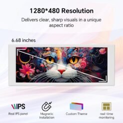 Alternative view of Thermalright Trofeo Vision LCD White AIO Screen Display 6.86” with USB Type-C Connect for Real-Time Hardware Monitoring for Gaming PC Case/CPU Cooler