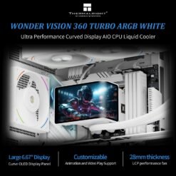 Alternative view of Thermalright Wonder Vision 360 Turbo ARGB White CPU Water Cooler, 60HZ Curved Screen with 2400x1080 Resolution