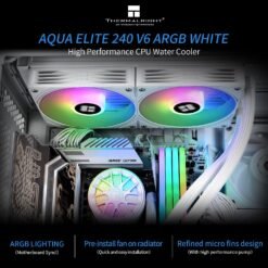 Thermalright Aqua Elite 240 V6 ARGB White CPU Liquid Cooler Efficient PWM Controlled Pump 8 Thermalright Aqua Elite 240 V6 ARGB White CPU Liquid Cooler Efficient PWM Controlled Pump - Image 3