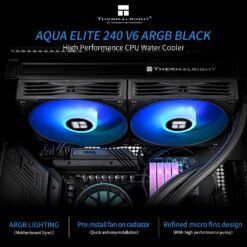 Thermalright Aqua Elite 240 V6 ARGB Black CPU Liquid Cooler Efficient PWM Controlled Pump - Image 3