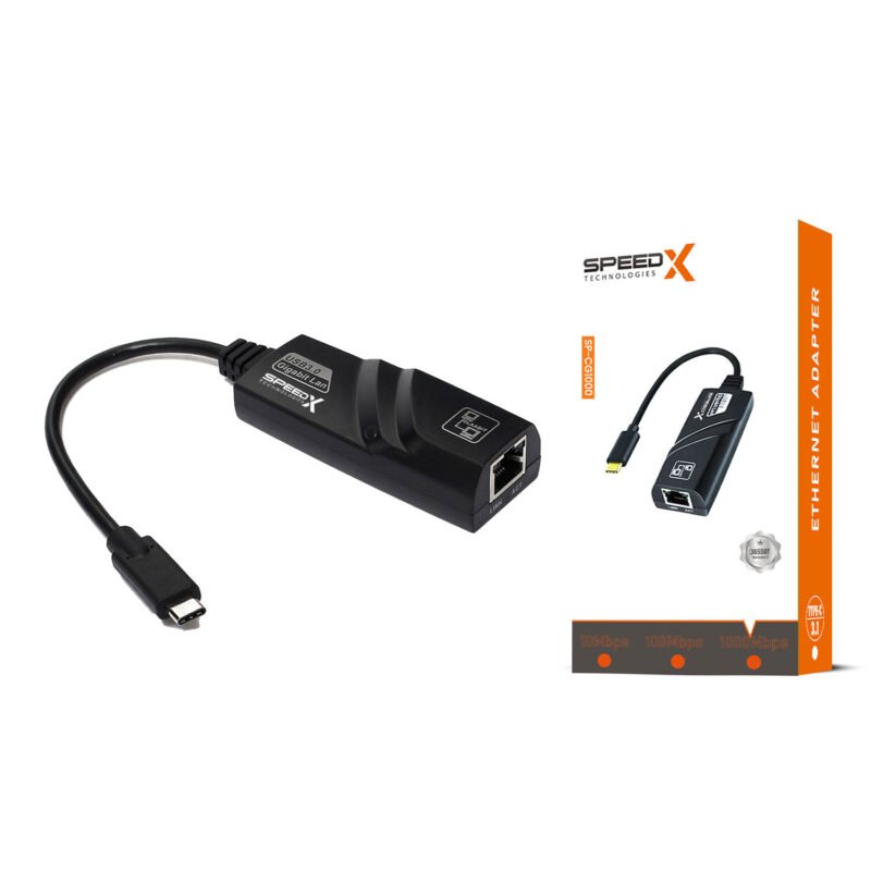 SpeedX Type-C to LAN Gigabit Adapter Card 3.0 Ultra Fast 1000Mbps 10 SpeedX Type-C to LAN Gigabit