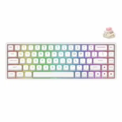 Alternative view of E-YOOSO HZ-68 Wired Rapid 8K Gaming Mechanical Keyboard RGB 68-Keys Hot-Swappable White Pink Magnetic Switches 8000Hz Polling Rate
