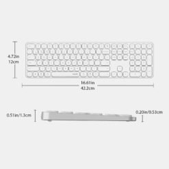 RAPOO E9550L Multi-Device Wireless Keyboard White Full Size 110-Keys Ultra-Slim with Bluetooth and USB-C Rechargeable Support 4 Devices - Image 7