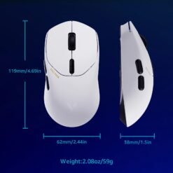 RAPOO VT1 Pro Max Wireless Gaming Mouse White 8K Wired 4K Wireless Polling Rate 30000 Dpi Qi Wireless Charging with 9 Programmable Buttons Pro Sensor - Image 7