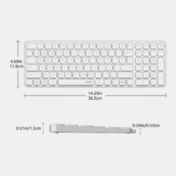 RAPOO E9350L Multi-Device Wireless Compact Keyboard White 99-Key Ultra-Slim with Bluetooth and USB-C Rechargeable Support 4 Devices - Image 7