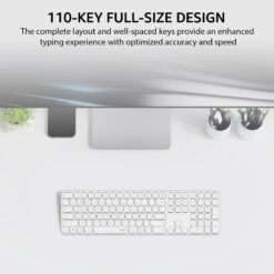 RAPOO E9550L Multi-Device Wireless Keyboard White Full Size 110-Keys Ultra-Slim with Bluetooth and USB-C Rechargeable Support 4 Devices - Image 5