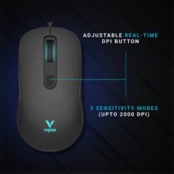 RAPOO V16RGB Optical Wired Gaming Mouse 12800 Dpi Ergonomic Design Onboard Memory 6 Programmable Buttons 9 RAPOO V16RGB Optical Wired Gaming Mouse 12800 Dpi Ergonomic Design Onboard Memory 6 Programmable Buttons - Image 5