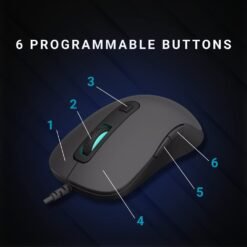 RAPOO V16RGB Optical Wired Gaming Mouse 12800 Dpi Ergonomic Design Onboard Memory 6 Programmable Buttons 7 RAPOO V16RGB Optical Wired Gaming Mouse 12800 Dpi Ergonomic Design Onboard Memory 6 Programmable Buttons - Image 3