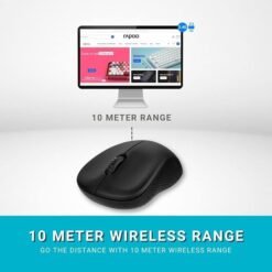 RAPOO M20 Wireless Mouse Compact 2.4 GHz with USB Nano Receiver Ambidextrous Black 7 RAPOO M20 Wireless Mouse Compact 2.4 GHz with USB Nano Receiver Ambidextrous Black - Image 3