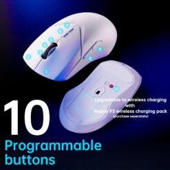 RAPOO VT9PRO 4K Wireless Gaming Mouse White 4KHz Polling Rate 26000 DPI 1ms Response Time, Lightweight, 10 Programmable Buttons 10 RAPOO VT9PRO 4K Wireless Gaming Mouse White 4KHz Polling Rate 26000 DPI 1ms Response Time, Lightweight, 10 Programmable Buttons - Image 5
