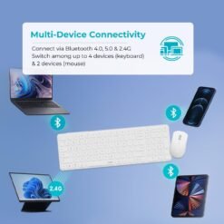 Alternative view of RAPOO 9350S Wireless Bluetooth Keyboard and Mouse Combo Set Black 99Key Compact Slim Layout Multi Devices Connectivity