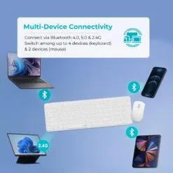 Alternative view of RAPOO 9350S Wireless Bluetooth Keyboard and Mouse Combo Set Black 99Key Compact Slim Layout Multi Devices Connectivity
