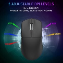 E-YOOSO X-44 1K Lightweight Wireless Gaming Mouse 26K DPI Tri-Mode Connectivity 5 Programmable Buttons Wired/2.4GHz/Bluetooth 8 E-YOOSO X-44 1K Lightweight Wireless Gaming Mouse 26K DPI Tri-Mode Connectivity 5 Programmable Buttons Wired/2.4GHz/Bluetooth - Image 3