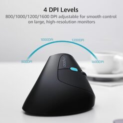 RAPOO EV250 Silent Vertical Ergonomic Mouse 2.4G Wireless Optical Mouse 1600 DPI 5 Buttons Black 13 RAPOO EV250 Silent Vertical Ergonomic Mouse 2.4G Wireless Optical Mouse 1600 DPI 5 Buttons Black - Image 6