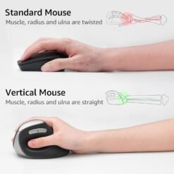 RAPOO EV250 Silent Vertical Ergonomic Mouse 2.4G Wireless Optical Mouse 1600 DPI 5 Buttons Black 10 RAPOO EV250 Silent Vertical Ergonomic Mouse 2.4G Wireless Optical Mouse 1600 DPI 5 Buttons Black - Image 3