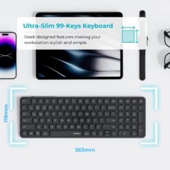 RAPOO 9350S Wireless Bluetooth Keyboard and Mouse Combo Set Black 99Key Compact Slim Layout Multi Devices Connectivity - Image 4