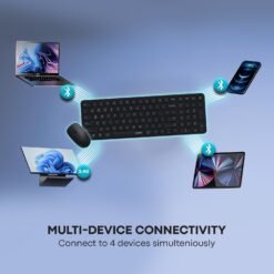 RAPOO 9320M Wireless Keyboard and Mouse Combo Set Black Slim Design 99 Keys for Multiple Devices multi-mode wireless connection Bluetooth and 2.4 GHz 8 RAPOO 9320M Wireless Keyboard and Mouse Combo Set Black Slim Design 99 Keys for Multiple Devices multi-mode wireless connection Bluetooth and 2.4 GHz - Image 2