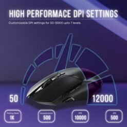 RAPOO V30L Wired & Wireless Lightweight RGB Gaming Mouse 12000 Dpi 9 Programmable Buttons 10 RAPOO V30L Wired & Wireless Lightweight RGB Gaming Mouse 12000 Dpi 9 Programmable Buttons - Image 5