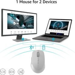 Alternative view of RAPOO M300 Silent Wireless Mouse Light Grey 1600 DPI Sensor Bluetooth and 2.4G Dual Connectivity Multi Device