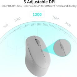 RAPOO M300 Silent Wireless Mouse Light Grey 1600 DPI Sensor Bluetooth and 2.4G Dual Connectivity Multi Device 8 RAPOO M300 Silent Wireless Mouse Light Grey 1600 DPI Sensor Bluetooth and 2.4G Dual Connectivity Multi Device - Image 4