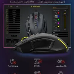 Alternative view of E-YOOSO X-41 PRO Large RGB Gaming Mouse 12400 DPI Wired with 6 Side Buttons