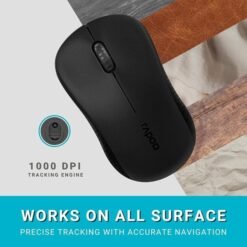 RAPOO M20 Wireless Mouse Compact 2.4 GHz with USB Nano Receiver Ambidextrous Black 9 RAPOO M20 Wireless Mouse Compact 2.4 GHz with USB Nano Receiver Ambidextrous Black - Image 5