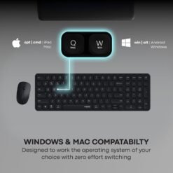 RAPOO 9320M Wireless Keyboard and Mouse Combo Set Black Slim Design 99 Keys for Multiple Devices multi-mode wireless connection Bluetooth and 2.4 GHz 11 RAPOO 9320M Wireless Keyboard and Mouse Combo Set Black Slim Design 99 Keys for Multiple Devices multi-mode wireless connection Bluetooth and 2.4 GHz - Image 5