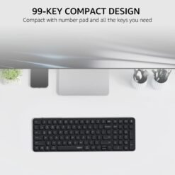 RAPOO E9350L Multi-Device Wireless Compact Keyboard Black 99-Key Ultra-Slim with Bluetooth and USB-C Rechargeable Support 4 Devices 7 RAPOO E9350L Multi-Device Wireless Compact Keyboard Black 99-Key Ultra-Slim with Bluetooth and USB-C Rechargeable Support 4 Devices - Image 2