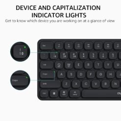 RAPOO E9550L Multi-Device Wireless Keyboard Black Full Size 110-Keys Ultra-Slim with Bluetooth and USB-C Rechargeable Support 4 Devices - Image 6