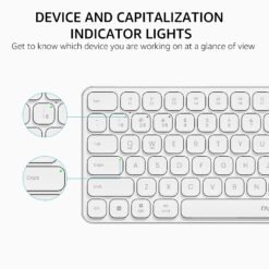 RAPOO E9550L Multi-Device Wireless Keyboard White Full Size 110-Keys Ultra-Slim with Bluetooth and USB-C Rechargeable Support 4 Devices - Image 6