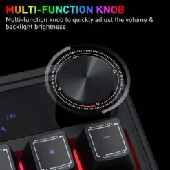 Redragon K526 PRO VOLCANO RGB Tri-Mode Wireless Membrane Gaming Keyboard Black Purple with LED Info Display and Media/Backlit Knob Control Software Supported 11 Redragon K526 PRO VOLCANO RGB Tri-Mode Wireless Membrane Gaming Keyboard Black Purple with LED Info Display and Media/Backlit Knob Control Software Supported - Image 5