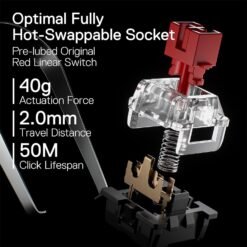 Redragon K660 RGB Wired TKL Gaming Keyboard 80% 87 Mechanical Keys Aluminum Base Upgraded Hot-Swap Socket Quiet with Linear Red Switch 13 Redragon K660