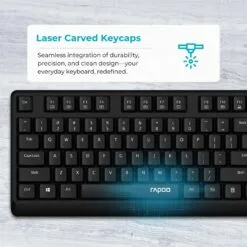 Alternative view of RAPOO NK1900 Wired USB Keyboard with Spill Resistant, Laser Carved Keycap Black